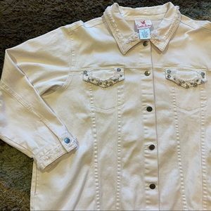 White Denim Charm Jacket